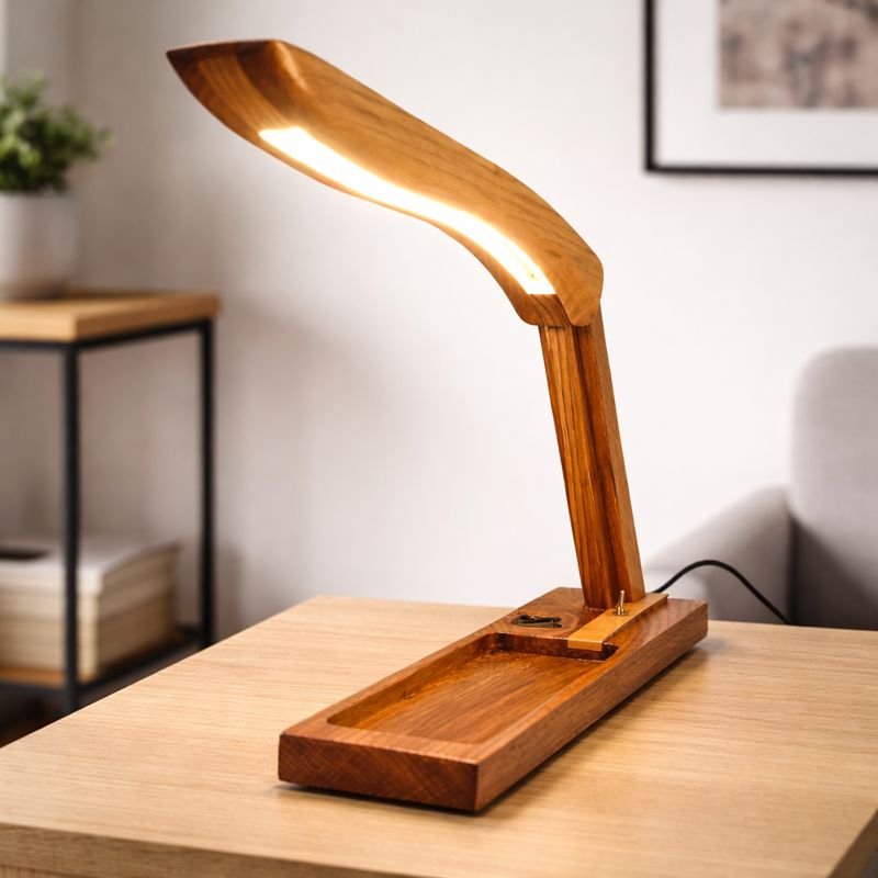 Wooden Adjustable Desk Lamp